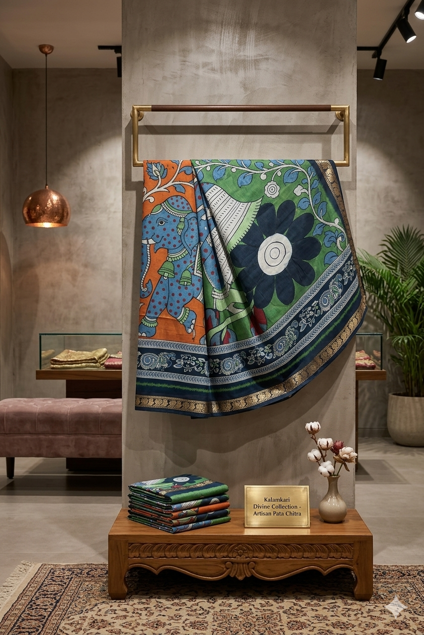 TST25058 — Purple Tussar with Cow Motif